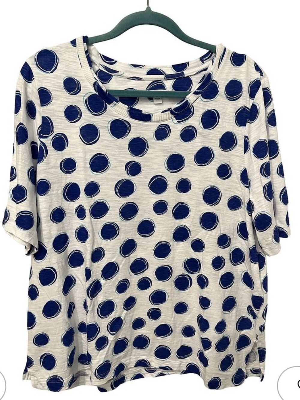 Chicos size 3 polka dot shirt layered collar